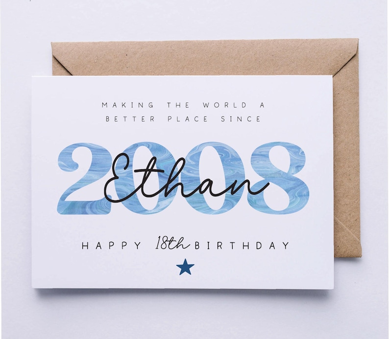 Personalised 18th birthday card for him, 18th birthday card for son, friend, nephew, cousin, brother, grandson, godson, eightieth card image 3