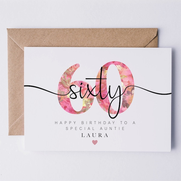 Personalised 60th Birthday Card Daughter Sister Friend Any Name/age/relation | UK - View #5