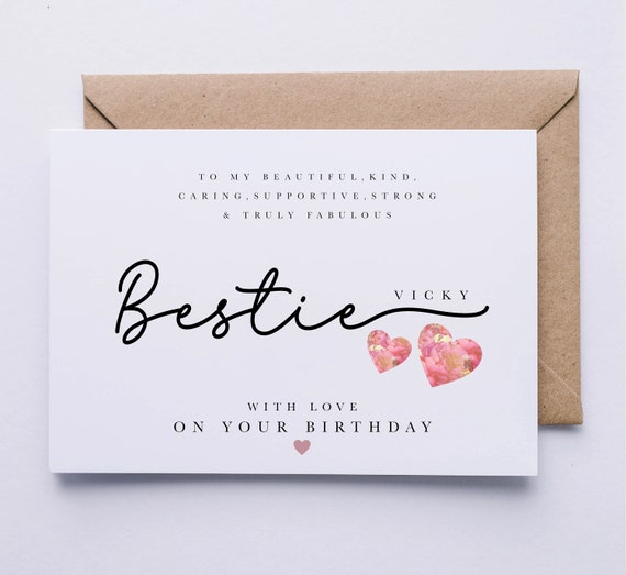 Bestie birthday card, personalised card, birthday card for Bestie