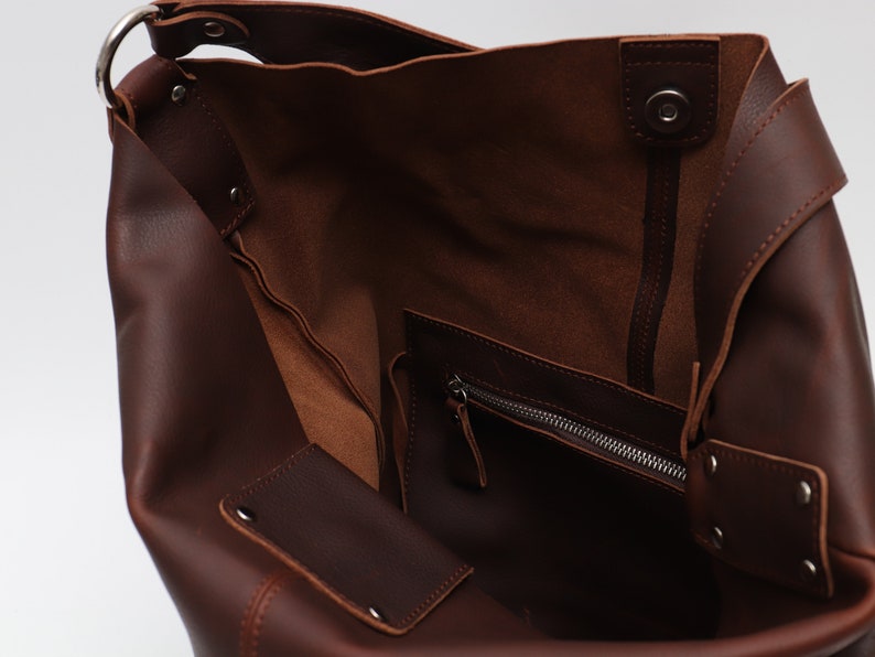 Large Hobo Bag Leather Shoulder Bag Hobo Crossbody Burgundy - Etsy