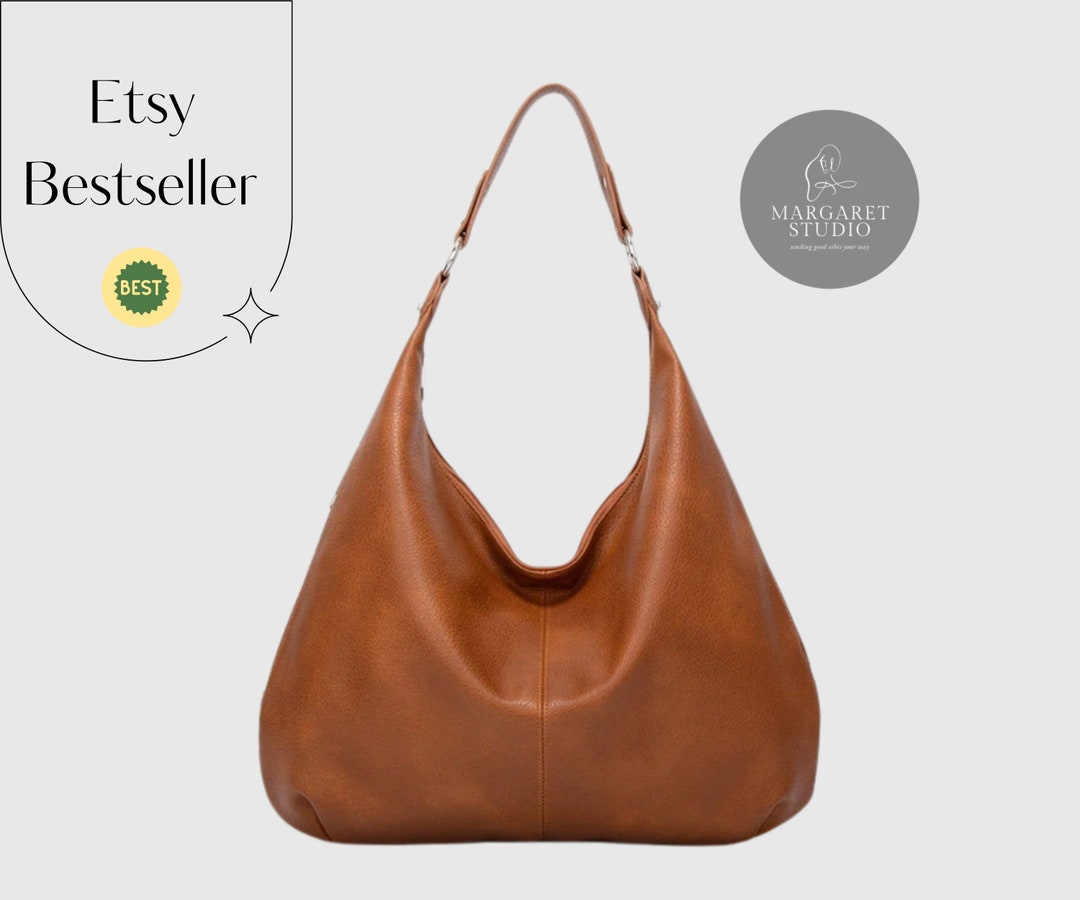 Brown Leather Shoulder Bag, Brown Hobo Bag, Women Bag, Everyday Tote