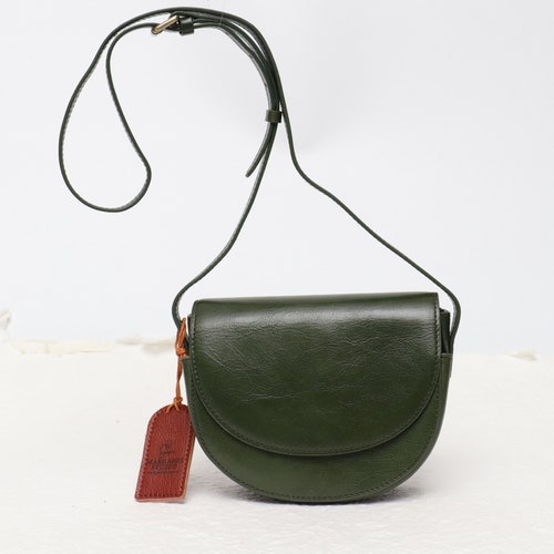 Leather Crossbody Bag Green Crossbody Purse Green Handbag Etsy