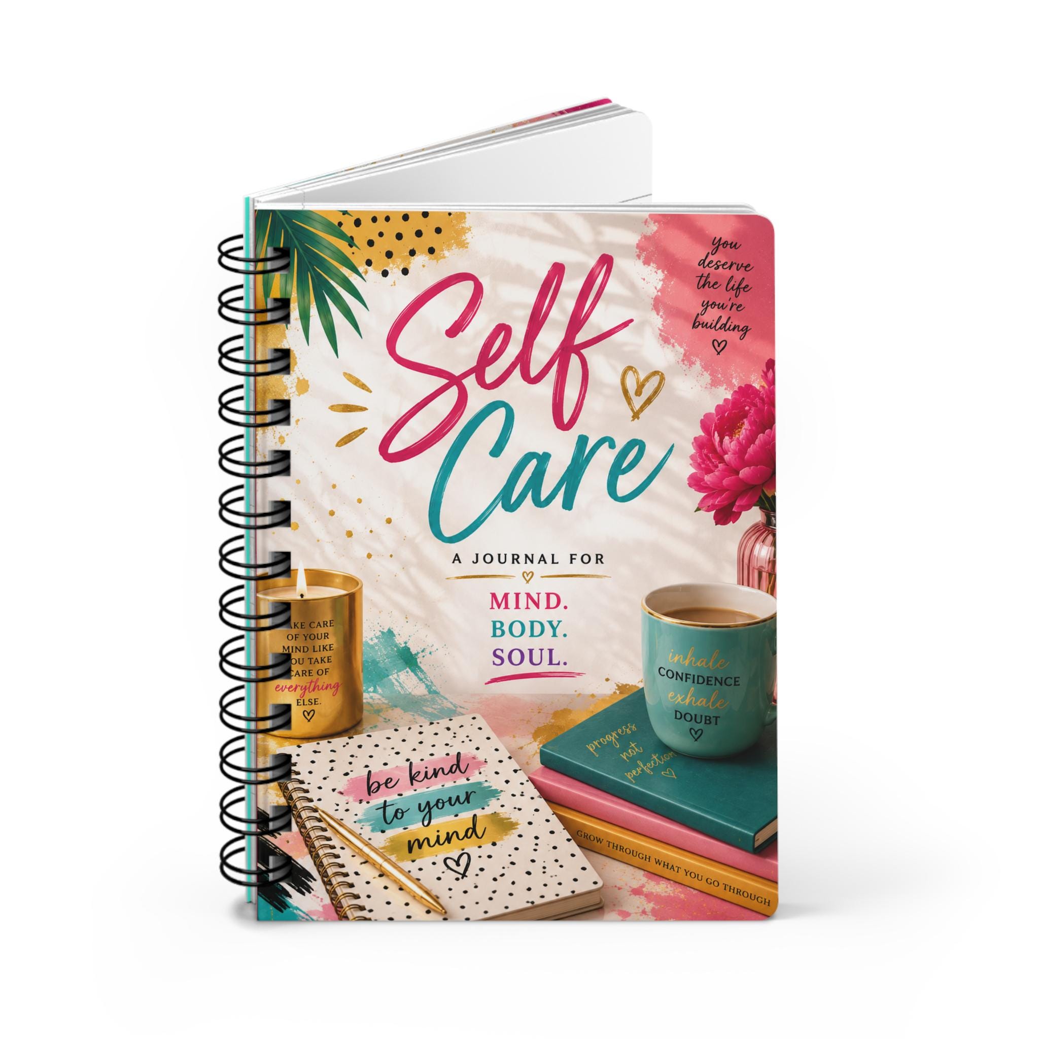Self Care Spiral Bound Journal Mind Body Soul Wellness Notebook