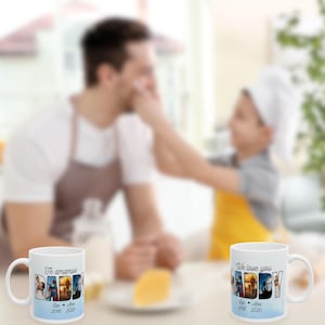 Taza personalizada con fotografía en letras| Regalo para papá con nombres de los hijos y año de nacimiento | Taza Regalo para día del padre|
