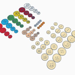 Puede incluir: Surtido de botones coloridos en varios tama&ntilde;os y dise&ntilde;os. Incluye botones rojos, azules, verdes, amarillos y blancos con dise&ntilde;os florales y geom&eacute;tricos. Tambi&eacute;n presenta botones de madera y color crema con dos y cuatro agujeros.