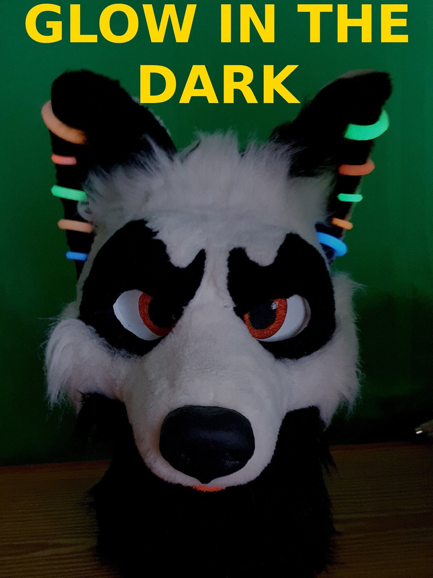 Fursuit Earrings Glow-in-the-Dark (Type Ring) - different colors and sizes :)
