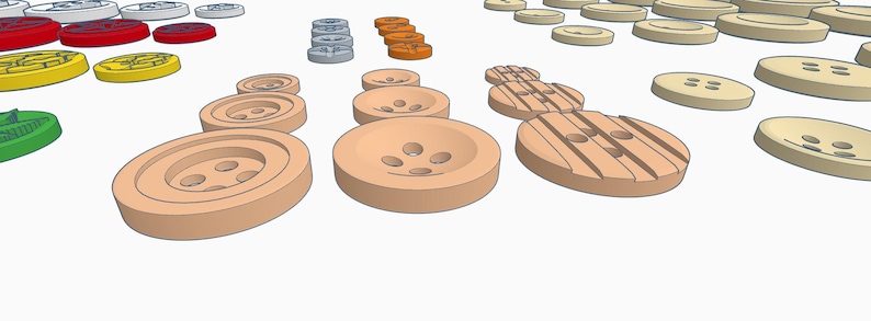 Puede incluir: Una colecci&oacute;n de botones variados en diferentes colores y estilos. Los botones son de madera y pl&aacute;stico, con una variedad de formas y tama&ntilde;os. Algunos botones son redondos, mientras que otros son ovalados o rectangulares. Los colores incluyen rojo, amarillo, verde, naranja y beige.