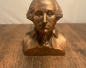 George Washington Brass Piggy Bank Bust Blank Banthrico, Chicago USA Vintage