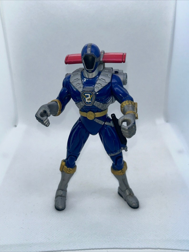 Power Rangers Lightspeed Rescue Blue Mega Battle Ranger Action Figure ...