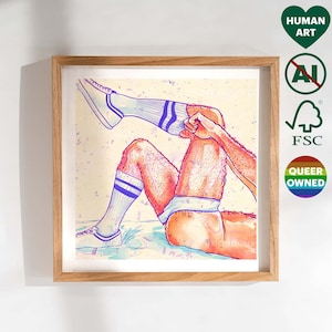 Gay Underwear Art Print. Wedding, Birthday, Anniversary Gift for Gay Boyfriend, Husband, Friend. LGBT Pride Artwork, Queer Owned Business