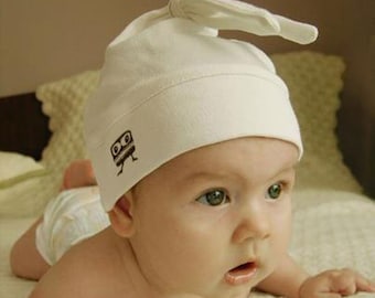 Newborn Knot Hat, Organic baby Hat, Baby Beanie, Newborn Gift, Hospital Hat, Cute Baby Hat, Sheep illustration