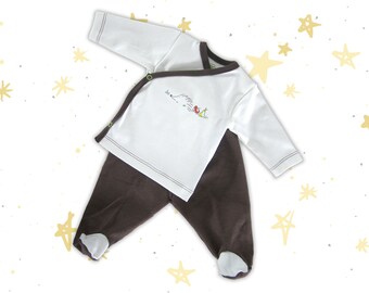 Two piece baby set, newborn sweater, infant pants, hedgehog newborn outfit, unisex baby clothing set, hedgehog print