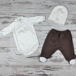 Little Star Baby Set, Baby Bodysuit / Pants / Hat set, Newborn 3 pcs Coming Home Set, Infant Clothing Set, Gender Neutral Baby Shower Gift