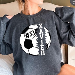 Custom Soccer Sweatshirt, Soccer Long Sleeve Tshirt, Personalized Soccer Hoddie, Soccer Mom Gift, Soccer Player Gifts, Sport Outfit