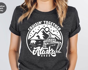 Alaska Cruise Shirt, Trendy Cruise Gift, Cruise Graphic Tees, Girls Trip Clothing, Trendy Vacation VNeck TShirt, Family Matching Outfit