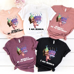 Custom Birthday Photo Shirt, Matching Birthday Party Group Shirt, Custom Face Birthday Shirt, Custom Photo Shirt, Birthday Face Photo Shirts