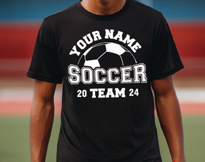 Custom Soccer Shirts, Customized Player Name T-Shirts, Personalized Soccer Gifts, Custom Matching Soccer T Shirts, Soccer Team Gifts