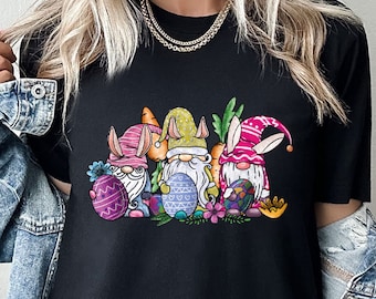 Cute Easter Shirts, Happy Easter Day Gifts, Gnomes T-Shirt, Bunny Gnome Shirt, Gnome Graphic Tees, Gnome Gift, Easter Gifts, Shirts for Kids