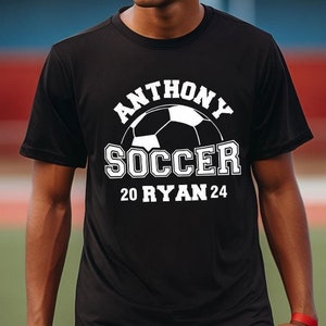 Custom Soccer Shirts, Customized Player Name T-Shirts, Personalized Soccer Gifts, Custom Matching Soccer T Shirts, Soccer Team Gifts