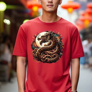 Chinese Dragon Shirts, Lunar New Year T-Shirts, Year of the Dragon T Shirts, Chinese New Year T-Shirts, Dragon Happy New Year Gifts