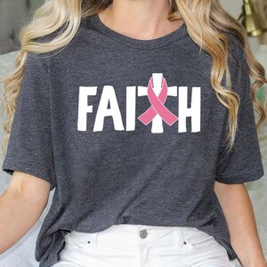 Breast Cancer Awareness Tshirt, Faith Shirts, Breast Cancer Ribbon Shirt, Cancer Warrior Shirt, Breast Cancer Awareness Month Shirts