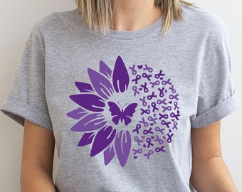 Pancreatic Cancer Awareness Shirt, Pancreatic Cancer Sunflower Shirt, Cancer Survivor Gift, Cancer Support Graphic Tees, Cancer Warrior Gift