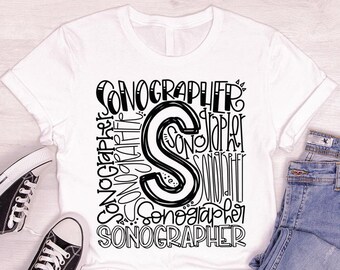 Sonographer T-Shirt, Sonographer Gifts, Womens Clothings, Sonographer Vneck TShirt, Gift for Her, Ultrasound Graphic Tees, Shirts for Women
