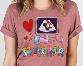 Ultrasound Sonographer Shirts, Cute Sonographer Gift, Ultrasound Graphic Tees, Birthday Gifts for Her, Genderneutral Adult Tshirts