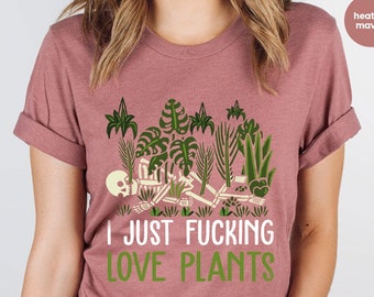 Plants Graphic Tees for Women, Plant Gifts, Gifts for Her, Funny Plant Shirt, Skeleton Plant T-Shirt, Gardening Gifts, Gardener Clothing