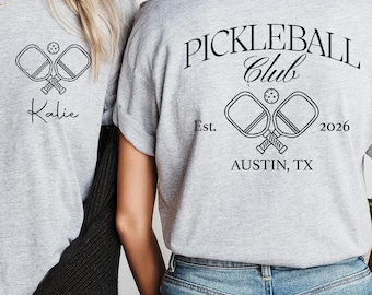 Custom Pickleball Team Name V Neck T-Shirt, Two Sided Pickleball V Neck Tee, Pickleball Tournament Gift Shirt, Party V Neck Top