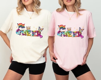 Chemise Comfort Colors® Queer Pride, haut vibrant d'autonomisation LGBTQ+, t-shirt graphique drapeau arc-en-ciel, vêtements de la fierté