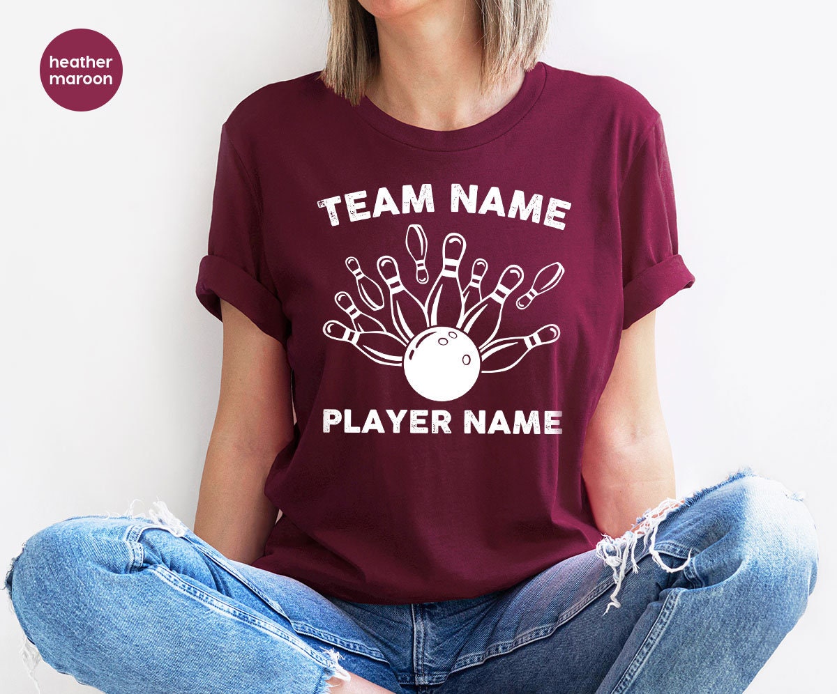 Bowling Team Shirts, Customized Bowling Crewneck T shirt, Personalized Bowling T-Shirt, Bowling Team Gifts, Shirt for Team, Gift for Him