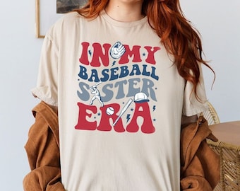 In My Baseball Sister Era T-Shirt, Sister Era Baseball Tee, Family Match Tee, Family Baseball Players Matching Shirt, Supportive Sibling Tee