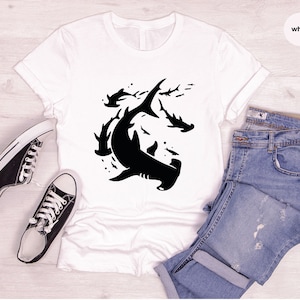 Funny Shark Shirts, Cool Oceans Graphic Tees, Sea Animals Vneck TShirt, Trendy Shark Clothing, Birthday Gifts for Her, Kids Toddler T-Shirt