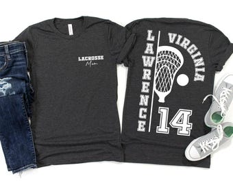 Custom Lacrosse Tshirt, Lacrosse Mom Shirt, Lacrosse Sister Tees, Personalized Lacrosse T Shirts, Lacrosse Dad T-Shirt, Girl Boy Shirt