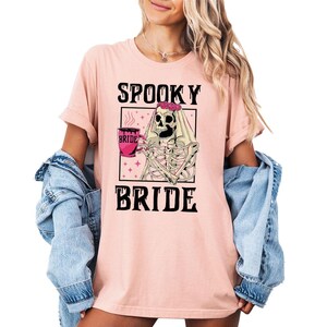 Spooky Bride Skeleton Shirt, Halloween Bride Shirt, Engagement Skeleton Gift, Bachelorette Party Shirt, Bridal Shower Gift, Wedding Shirt