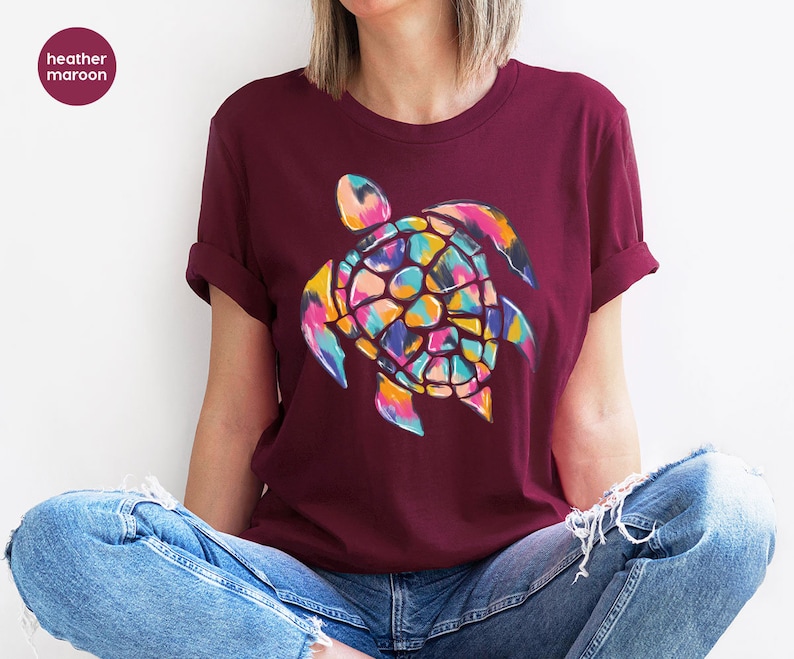 Trendy Turtle Shirt, Sea Turtle Graphic Tees, Sea Animals Gifts, Oceans Clothing, Cute Save the Turtles Toddler Shirt, Gifts for Kids image 5