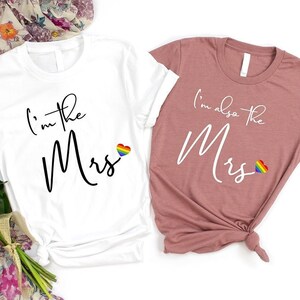 Lesbian Couple Bride, LGBTQ Bachelorette Party, Lesbian Wedding Gift Shirt, Two Brides Tee, LGBT Bridal Party, Bride Gift, Bride with Pride