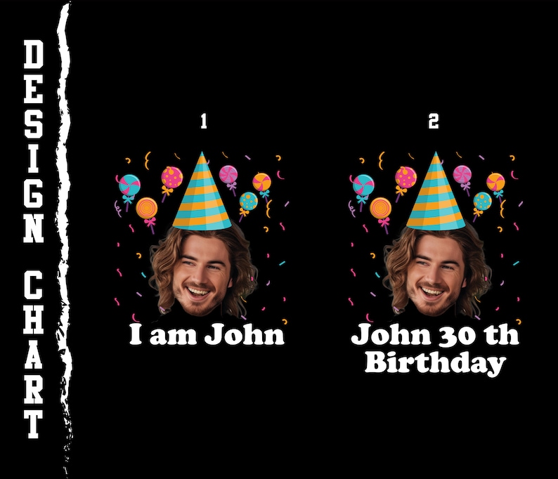a birthday card with a photo of a man wearing a party hat
