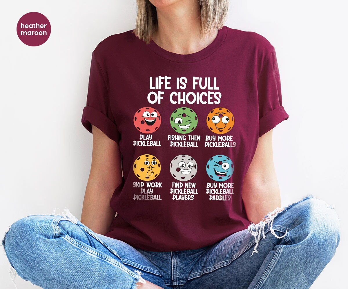 Pickleball Shirt For Women – Funny Pickleball Player Graphic Tee, Short Sleeve Casual Top