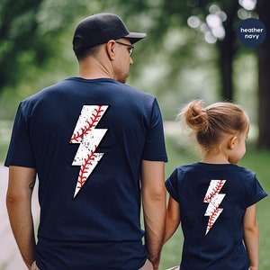 Retro Baseball TShirt, Baseball Gifts, Baseball Mom Outfit, Vintage Sports T Shirt, Lightning Graphic Tees, Baseball Coach Clothing image 7