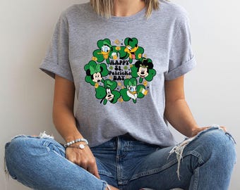 Mickey & Friends Disney St. Patrick's Day Shirt, Disney Shamrock Crewneck Shirt, Disney St.Patrick's Day Shirt, Disney Characters Shirt
