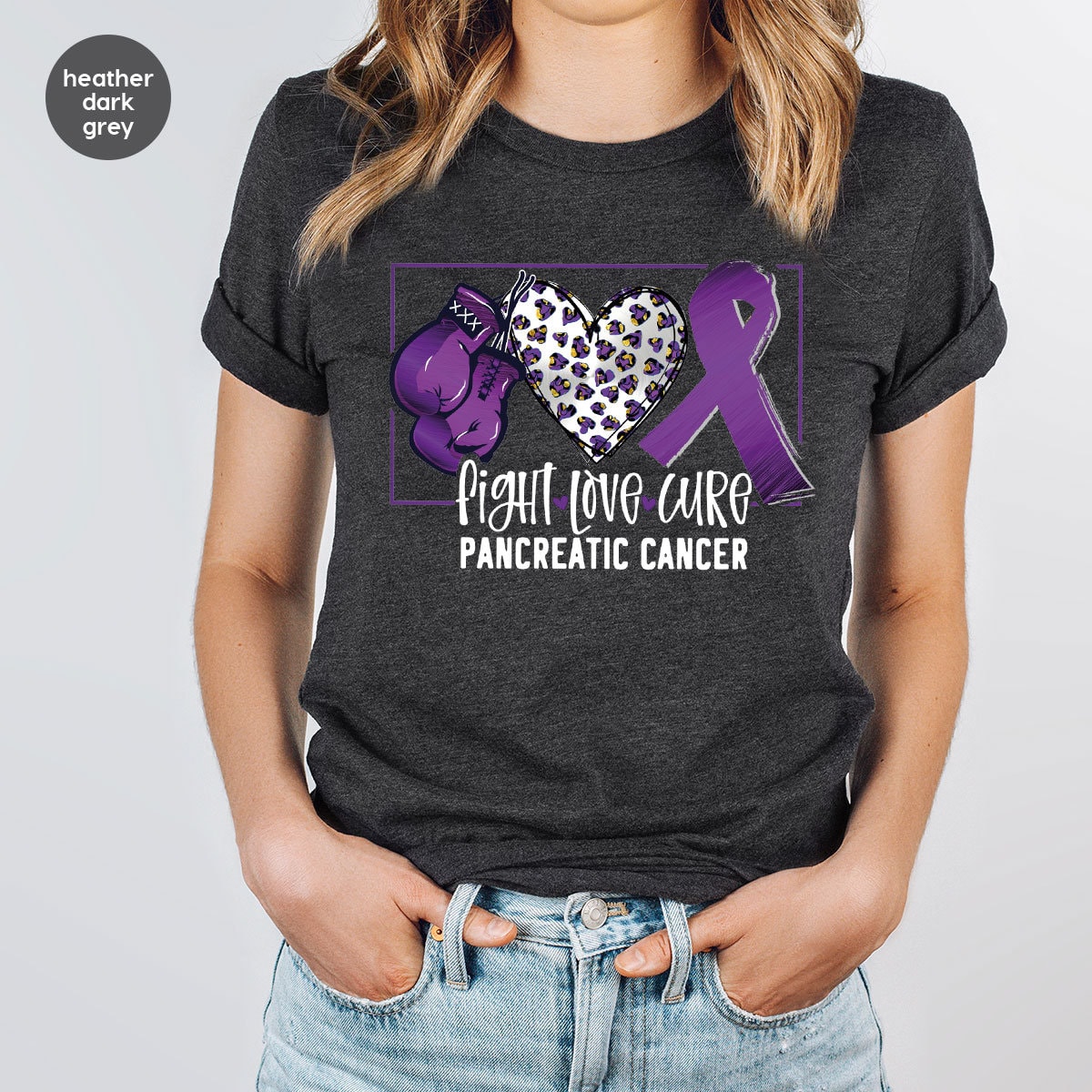 Pancreatic Cancer Awareness Shirt, Purple Ribbon Shirt, Cancer Survivor Gift, Cancer Fighter Gift, Cancer Support Tees, Family Support Shirt
