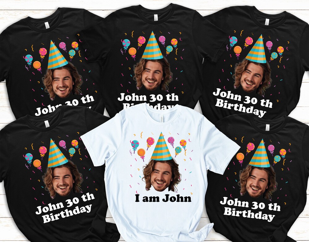 Custom Photo Shirt Funny Birthday Shirt, Birthday Photo Shirts, Matching Birthday Party Group Shirt, Custom Face Birthday Shirt, Custom Photo Shirt, Face Shirt Custom Picture Shirt Gifts For Day Teerealmstore
