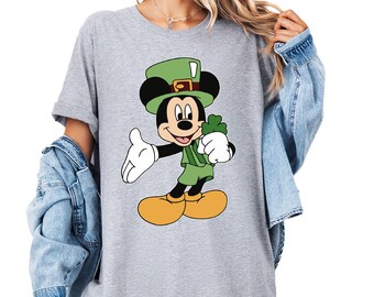Disney Mickey St Patrick's Day Shirt, Disney Couples Shamrock Tee, Disney Castle Saint Patrick's Day Mickey Minnie Sweater