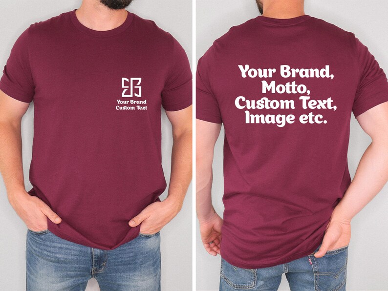 Business Logo T-Shirt, Company Logo Gifts, Custom Logo Design Shirt, Personalized Gifts, Brand Logo Vneck Tshirt, Customized Company Shirts Bild 7