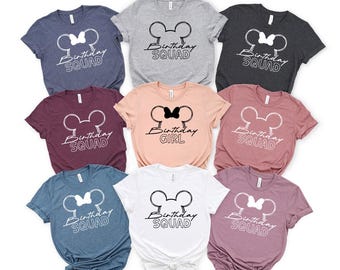 Custom Disney Birthday Shirt, Disney Birthday Group Shirt, Disney Matching Birthday Shirts, Disney Castle Shirt, Minnie Head Birthday TShirt