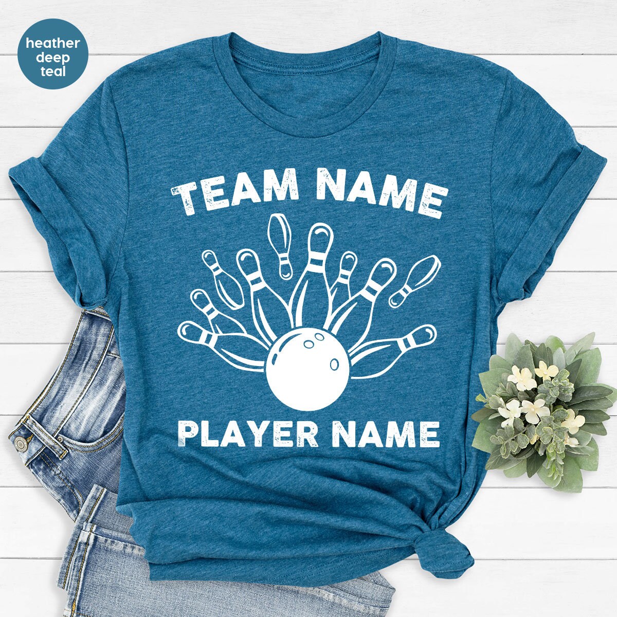 Bowling Team Shirts, Customized Bowling Crewneck T shirt, Personalized Bowling T-Shirt, Bowling Team Gifts, Shirt for Team, Gift for Him