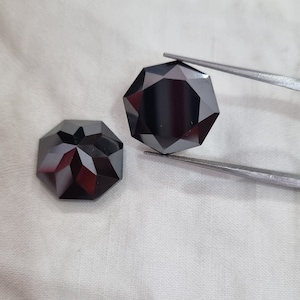 2 pcs of 14.50mm Black Moissanite Diamond/ Faceted Diamond Octagon Shape Diamond/VVS/ For Engagement Ring & Other Diamond Jewelry