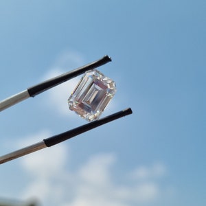 5.58 Ct White Emerald cut Moissanite Diamond | Handmade | VVS | Making For Engagement Ring & Other Diamond jewelry